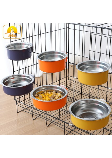 Mavi 15 cm 2022 Yeni Sıcak Satış Taşınabilir Asılı Paslanmaz Çelik Köpek Kase/çift Evcil Hayvan Kaseleri (Yurt Dışından)