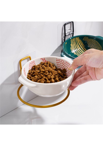 Resim Olarak Yeni Seramik Hayvan Mama Kabı Köpek Kedi Kase Asın Sabit Köpek Kafesi Su Mama Besleyici Kediler Köpekler Köpek Asılı Duvar Kafes Yemekleri (Yurt Dışından) fırsatları