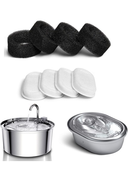 DC-X8PCS Filtre Değiştirilmiş Aktif Karbon Filtre Kedi Su Sebili Yedek Filtre Su Pompası Temizleme Aracı Çeşme Aksesuarları (Yurt Dışından)