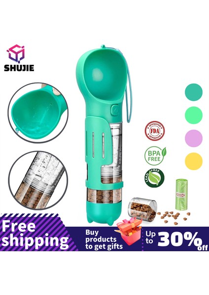 Sarı 500 ml Yiyecek Kutusu ile Taşınabilir Kedi Köpek Su Şişesi Mama Besleyici Tiryakisi Kaka Dağıtıcı 3 In 1 Sızdırmaz Çok Fonksiyonlu Köpek Açık Suluk Şişesi (Yurt Dışından)