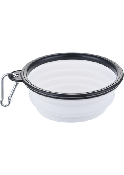 Beyaz 350ML Klipssiz 350ML 1000ML Karabinalı Silikon Köpek Kasesi Katlanabilir Gıda Kabı Açık Seyahat Evcil Hayvan Besleme Kasesi Evcil Hayvan Malzemeleri (Yurt Dışından)