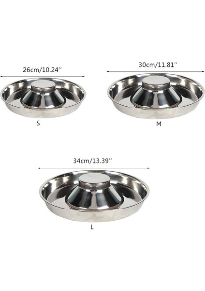 S Pet Paslanmaz Çelik Köpek Kase Köpek Kumu Mama Besleme Tabağı Sütten Kesme Silverstainless Besleyici Su Kasesi Evcil Hayvan Besleyici Kase ve Su (Yurt Dışından)