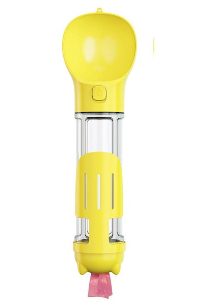 Sarı 300ML Yiyecek Kutusu Var 4'ü 1 Arada Çok Fonksiyonlu Taşınabilir Pet Köpek Su Şişesi Küçük Büyük Köpekler Için Kaseler Besleme Su Sebili Köpek Kumu Küreği (Yurt Dışından)