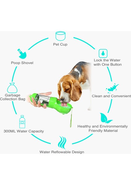 Sarı 300ML Yiyecek Kutusu Var 4'ü 1 Arada Çok Fonksiyonlu Taşınabilir Pet Köpek Su Şişesi Küçük Büyük Köpekler Için Kaseler Besleme Su Sebili Köpek Kumu Küreği (Yurt Dışından) fırsatları
