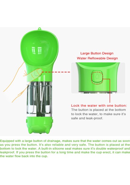 Sarı 300ML Yiyecek Kutusu Var 4'ü 1 Arada Çok Fonksiyonlu Taşınabilir Pet Köpek Su Şişesi Küçük Büyük Köpekler Için Kaseler Besleme Su Sebili Köpek Kumu Küreği (Yurt Dışından) indirimleri