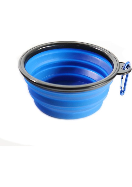 Mavi 650ML 350 - 650 - 1000ML Büyük Katlanabilir Köpek Pet Katlanır Silikon Kase Açık Seyahat Taşınabilir Köpek Maması Kabı Besleyici Bulaşık Kase (Yurt Dışından)