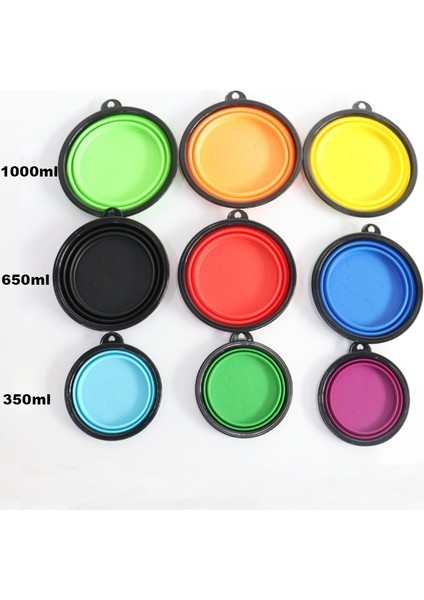 Mavi 650ML 350 - 650 - 1000ML Büyük Katlanabilir Köpek Pet Katlanır Silikon Kase Açık Seyahat Taşınabilir Köpek Maması Kabı Besleyici Bulaşık Kase (Yurt Dışından) fırsatları