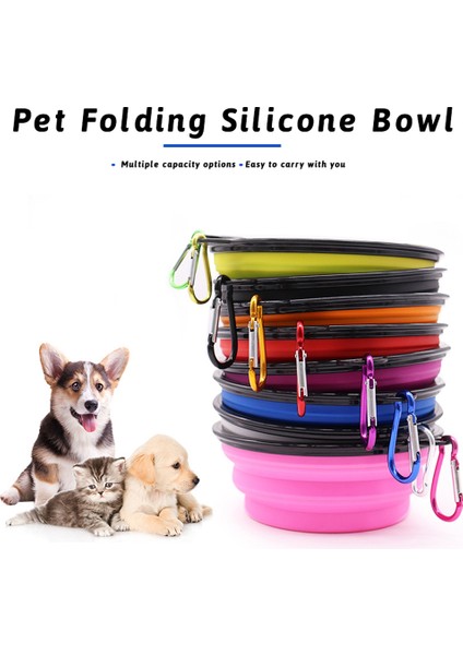 Siyah 1500 ml 650 ml Katlanabilir Köpek Kase Pet Katlanır Silikon Kase Açık Seyahat Taşınabilir Köpek Suluk Köpekler Için Yiyecek Kasesi Kedi Besleyici (Yurt Dışından)