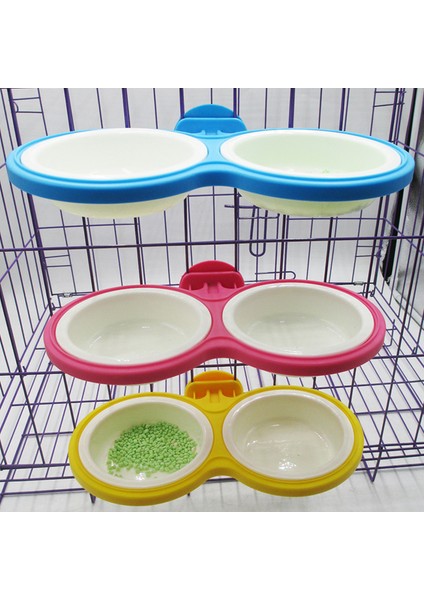 Mavi L Sabit Asılı Kafes Köpek Kasesi Ayrılabilir Kalınlaşmış Takviyeli Asılı Kafes Paslanmaz Çelik Pet Çift Kase Kedi ve Köpek Evrensel (Yurt Dışından) fırsatları