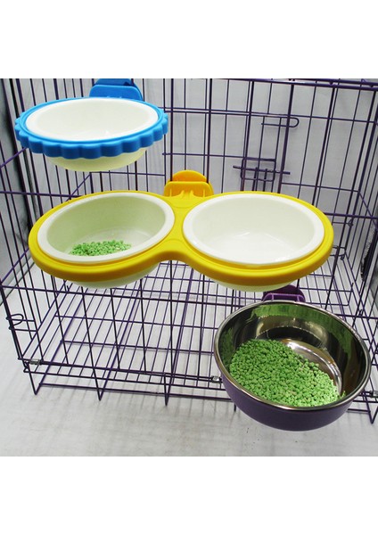 Mavi L Sabit Asılı Kafes Köpek Kasesi Ayrılabilir Kalınlaşmış Takviyeli Asılı Kafes Paslanmaz Çelik Pet Çift Kase Kedi ve Köpek Evrensel (Yurt Dışından) indirimleri