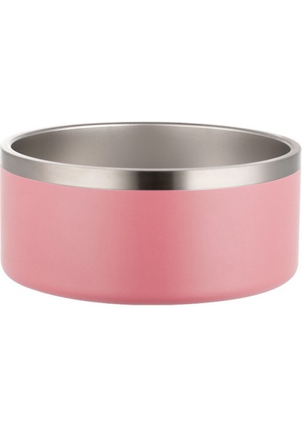 Pembe 64 Ons Paslanmaz Çelik Yuvarlak Köpek Kasesi Kedi Kase Çift Vakum Besleme Hayvan Mama Kabı Büyük Kapasiteli Köpek Maması Kasesi (Yurt Dışından)