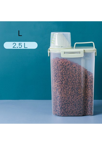 Yeşil 2.5l Pet Köpek Maması Saklama Kabı 23L Kuru Kedi Maması Kutusu Çanta Nem Geçirmez Mühür Hava Geçirmez Ölçüm Kabı Yavru Kedi Kumu Ürünleri (Yurt Dışından)