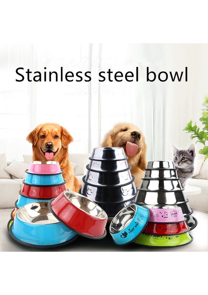03 15 cm Montajlı Çok Renkli Paslanmaz Çelik Köpek Kedi Kase Kaymaz Düşmez Yemek Içecek Pet Gıda Konteyner Besleyici Bulaşık Kase (Yurt Dışından) fiyatları
