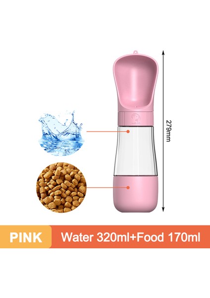 Pembe Set Taşınabilir Köpek Su Şişesi Sızdırmaz Pet Içme Kaseleri Su Gıda Kabı Evcil Hayvanlar Için Bpa Ücretsiz Açık Yürüyüş Yürüyüş Seyahat (Yurt Dışından)