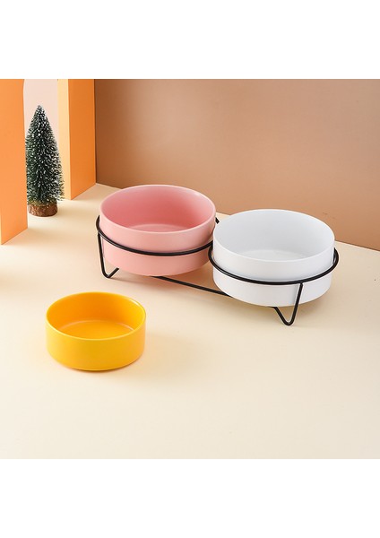 Sarı 300ML 1800ML Köpek Maması Su Kaseleri Standı ile Kedi Seramik Yeme Içme Besleyiciler Pet Iskandinav Büyük Kapasiteli Yükseltilmiş Besleme Malzemeleri (Yurt Dışından) fırsatları