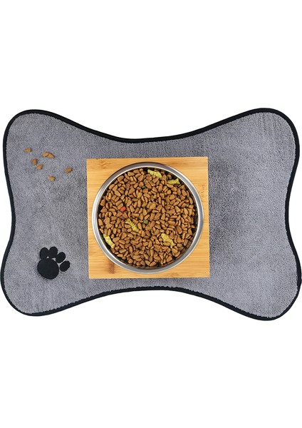 Gri Pet Placemat Köpek Kedi Maması Mat Pamuk Pet Besleme Pedi Orta Küçük Köpekler Kase Mat Kedi Paspasları Su ve Yiyeceklerin Dökülmesini Önler (Yurt Dışından) fiyatları