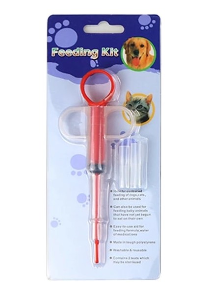 Kırmızı Şırınga Pet Ilaç Besleyici Hap Itme Dağıtıcı Su Köpek Kedi Tüp Besleyici Köpek Pet Ilaç Aracı Yüksek Kaliteli Malzemeler 1 Adet (Yurt Dışından)