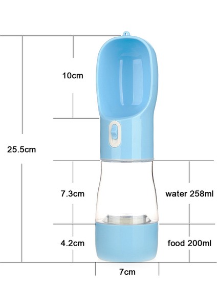 Blue1 Hoopet Taşınabilir Köpek Su Şişesi Açık Seyahat Pet Suluk Su Gıda 2-In-1 Dayanıklı Köpek Besleyici Pet Dağıtıcı Kedi Şişe (Yurt Dışından)
