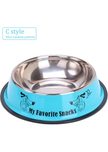 Mavi Rastgele L Paslanmaz Çelik Pet Köpek Kase Kaymaz Kedi Köpek Besleyici Çapı 11-22 cm Köpekler Için Kase Küçük Orta Büyük Köpek Besleyici Içenler (Yurt Dışından)