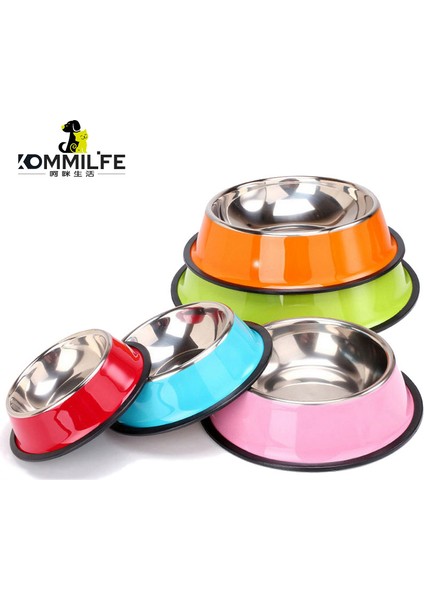 Mavi Rastgele L Paslanmaz Çelik Pet Köpek Kase Kaymaz Kedi Köpek Besleyici Çapı 11-22 cm Köpekler Için Kase Küçük Orta Büyük Köpek Besleyici Içenler (Yurt Dışından) fiyatları