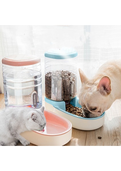 Mavi Beyaz 1 Pc Köpek Otomatik Besleyici Suluk Seti Yerçekimi Pet Gıda Dağıtıcıları Kedi Su Sebili 3.8l Köpekler Için Büyük Kapasiteli Saklama Kabı (Yurt Dışından)