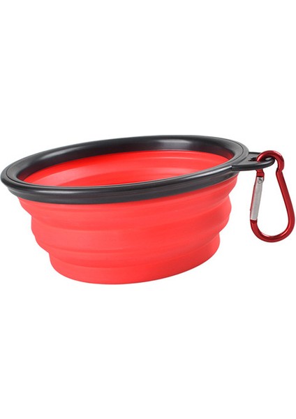 Kırmızı 350 ml 1000 ml Büyük Katlanabilir Köpek Pet Katlanır Silikon Kase Açık Seyahat Taşınabilir Köpek Maması Kabı Besleyici Bulaşık Kase (Yurt Dışından)