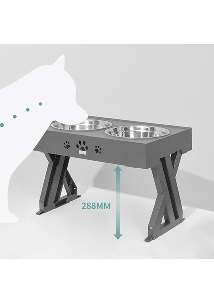 B-Blue Köpek Çift Kaseler Ayarlanabilir Yükseltilmiş Besleyici Evcil Hayvan Besleme Yükseltme Kedi Maması Su Kaseleri Standı ile Köpek Için Paslanmaz Çelik Kaldırma Masası (Yurt Dışından)