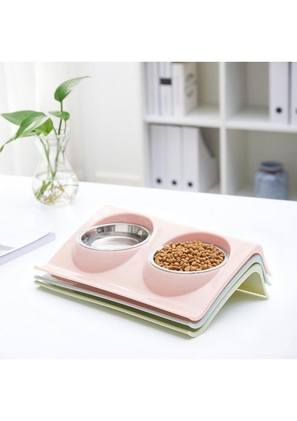 Mavi Çift Kase Tasarım Paslanmaz Çelik Köpek Kedi Yavrusu Besleme Gıda Su Tabağı Evcil Hayvan Malzemeleri Yaratıcı Küçük Köpek Kase Kedi Kase Aksesuarları (Yurt Dışından) indirimleri