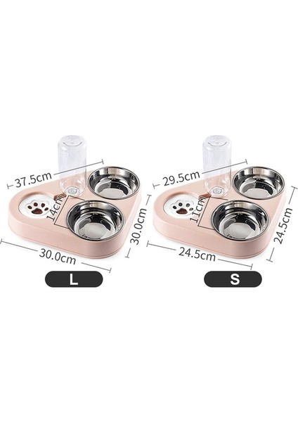Pembe 37.5X26.5X5.2 cm 3 In 1 Pet Köpek Besleyici Kase Köpek Su Şişesi Kedi Otomatik Tiryakisi Pet Çift 3 Kase Paslanmaz Çelik Konteyner Pet Malzemeleri (Yurt Dışından) fırsatları