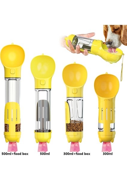 Sarı 300ML 500ML Taşınabilir Kedi Köpek Su Şişesi Mama Besleyici Tiryakisi Kaka Dağıtıcı 3 In 1 Sızdırmaz Çok Fonksiyonlu Köpek Suluk Şişesi (Yurt Dışından) fiyatları