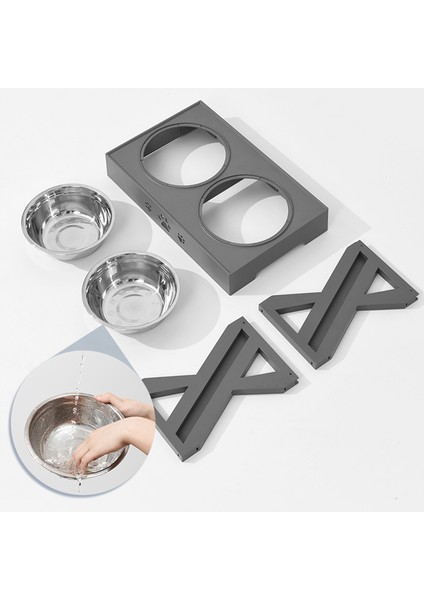 B-Blue Köpek Çift Kaseler Ayarlanabilir Yükseltilmiş Besleyici Evcil Hayvan Besleme Yükseltme Kedi Maması Su Kaseleri Standı ile Köpek Için Paslanmaz Çelik Kaldırma Masası (Yurt Dışından) indirimleri