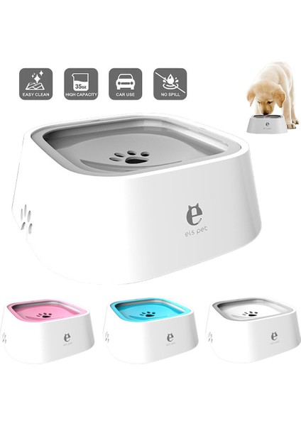 Gri Beyaz 1.5l Köpek Kase Yüzen Islatmayan Ağız Köpek Besleyici Dökülmez Içme Suyu Besleyici Plastik Taşınabilir Hayvan Mama Kabı Evcil Hayvan Ürünleri (Yurt Dışından)