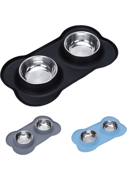 Siyah S Çift Pet Kaseler Köpek Maması Su Besleyici Paslanmaz Çelik Pet Içme Bulaşık Besleyici Kedi Köpek Besleme Malzemeleri (Yurt Dışından) fiyatları