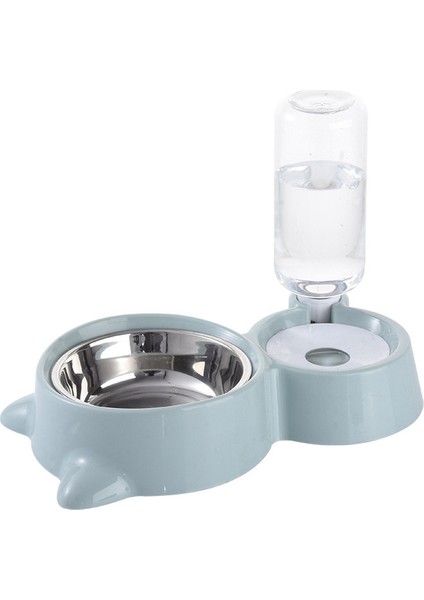 Mavi Yeni 2-In-1 Kedi Kase Su Sebili Otomatik Su Depolama Pet Köpek Kedi Maması Kase Suluk ile Pet Suluk Besleyici (Yurt Dışından)