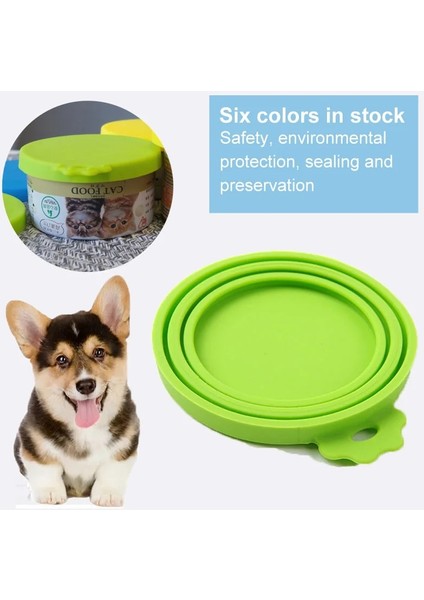 06 Pet Silikon Konserve Çıtası Mühürlü Besleyiciler Gıda Konserve Kapağı Köpek Kedi Depolama Üst Kapağı Yeniden Kullanılabilir Kapak Sağlık Pet Günlük Kullanım Malzemeleri (Yurt Dışından) fırsatları