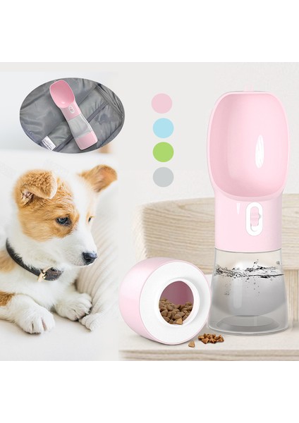 Pembe Köpek Su Şişesi Köpek Su Şişesi Taşınabilir Evcil Hayvan Kaseleri Sızdırmaz Köpek Su Sebili Suluklar Bardak Açık Yürüyüş Hafif Seyahat Evcil Hayvan Besleyici (Yurt Dışından)
