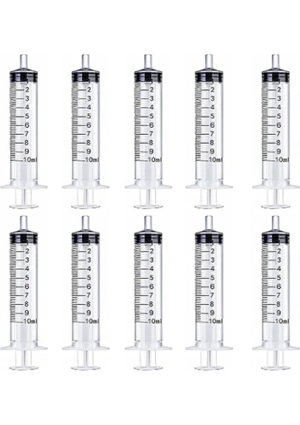 10 ml x 10 Adet 2-20 Adet 1 Ml-10 ml Plastik Yeniden Kullanılabilir Şırınga Ölçme Besin Steril Topraksız Mutfak Aracı (Yurt Dışından)
