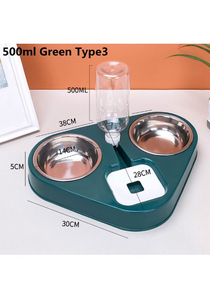 500 ml Yeşil Tip 3 3.8l Pet Köpek Kedi Otomatik Besleyiciler Büyük Kapasiteli Içme Suyu Çeşmesi Su Şişesi Besleme Kaseler Dağıtıcı Kediler Köpekler Için (Yurt Dışından)