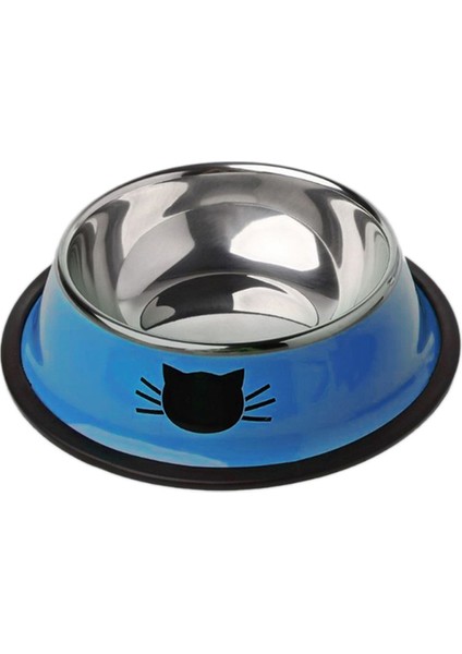 Mavi Kalın Kaymaz Kedi Köpek Mama Kasesi Gıda Eşyaları Kediler ve Yavruları Için Tek Paslanmaz Çelik Evcil Hayvan Kaseleri (Yurt Dışından)