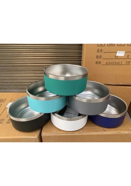 Stil 2 64OZ 32OZ 64OZ Köpek Kase Çift Duvar Kaymaz Paslanmaz Çelik Pet Köpek Maması Besleyici Su Kasesi Orta Büyük Evcil Hayvanlar Için (Yurt Dışından) indirimleri