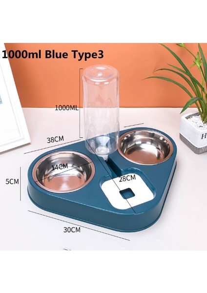1000 ml Mavi Tip 3 3.8l Pet Köpek Kedi Otomatik Besleyiciler Büyük Kapasiteli Içme Suyu Çeşmesi Su Şişesi Besleme Kaseler Dağıtıcı Kediler Köpekler Için (Yurt Dışından)
