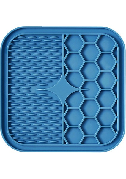 Mavi S 15X15X1CM Köpekler Kediler Için Mat Pet Yalama Pedi Yavaş Besleyici Ped Kedi Köpek Yalama Mat Evcil Hayvan Banyosu Distraksiyon Pedleri Silikon Dağıtıcı Köpek Yalama Mat (Yurt Dışından)