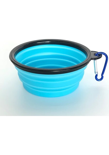 Gök Mavisi 350ML 350/1000ML Büyük Katlanır Köpek Kase Seyahat Aksesuarları Yavru Yemek Tabağı Kuru Köpek Maması Kasesi Kedi Konteyner Köpekler Için Suluk (Yurt Dışından)