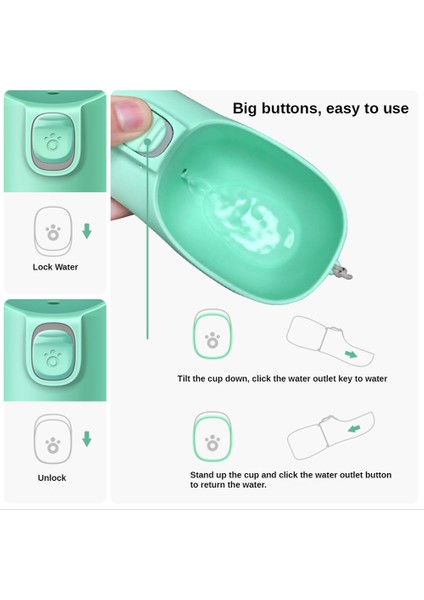 Mavi C 450 ml Taşınabilir Köpek Su Şişesi Seyahat Pet Tiryakisi Sızdırmaz Köpek Kase Gıda Kapları Açık Yürüyüş Içme Suyu Şişesi Köpekler Yavru (Yurt Dışından) fiyatları