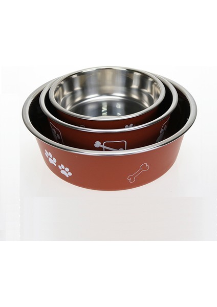 Gri S Pet Köpek Kase Paslanmaz Çelik Kaymaz Kase Renkli Ayak Izi Yuvarlak Kedi Köpek Kase Köpek Davranır Köpek Su Şişesi Seyahat Açık Kase (Yurt Dışından) fırsatları