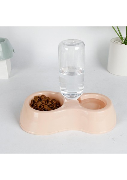 Gri Mavi Pet Otomatik Su Sebili Içme Suyu Şişesi ile Köpek Kedi Çift Kase Su Çeşmesi Yemek Için Içme Köpek Malzemeleri (Yurt Dışından) fiyatları