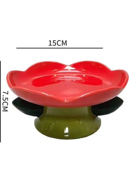F Seramik Kedi Kase Çiçek Şekli Kedi Pirinç Kasesi Yüksek Ayak Boyun Koruma Yiyecek Kasesi Kaymaz Köpek Besleyici Köpek Su Kasesi Evcil Hayvan Malzemeleri (Yurt Dışından)