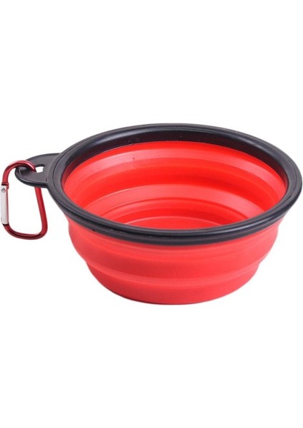 Scarlet Silikon Katlanabilir Köpek Kase Şeker Renk Açık Seyahat Taşınabilir Köpek Köpek Maması Kabı Su Besleyici Bulaşık Besleme Kase (Yurt Dışından)