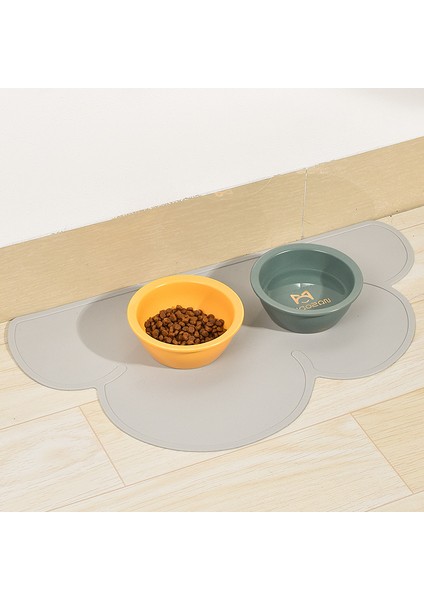 A-Beyaz 47 cm x 27 cm Kedi Besleme Matı Su Geçirmez Düz Renk Silikon Pet Gıda Pedi Hayvan Mama Kabı Içme Matı Placemat Kolay Yıkama Köpek Aksesuarları (Yurt Dışından)