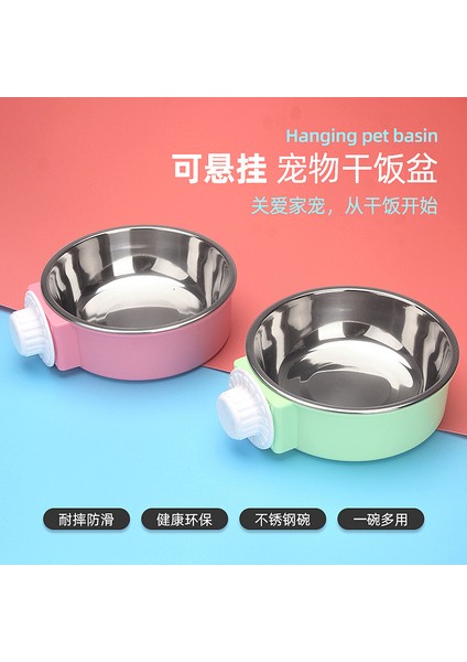B 18X5 cm Pet Şeker Renk Paslanmaz Çelik Köpek Kase Asılı Kafes Pet Kedi Maması Havzası Asılı Paslanmaz Çelik Asılı Kase Hayvan Mama Kabı (Yurt Dışından) fırsatları